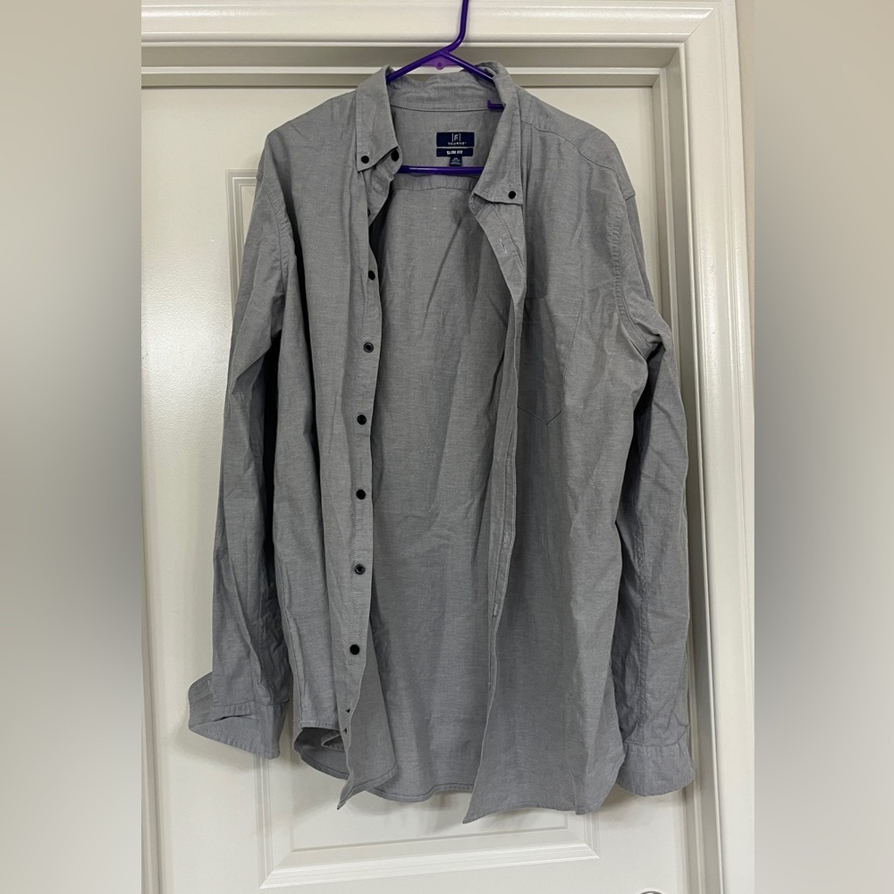 George Men's Charcoal Button-Down Shirt